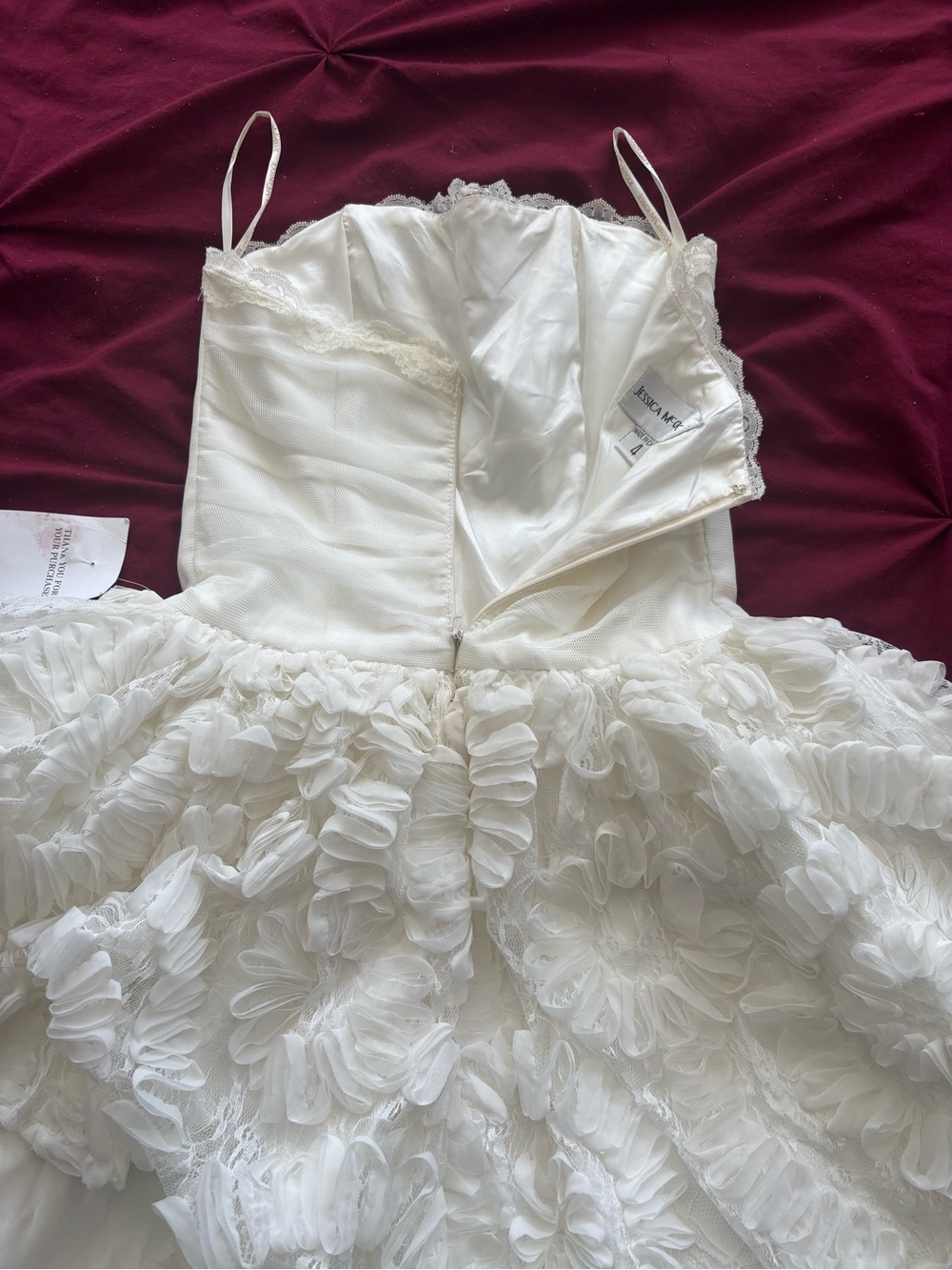 Jessica McClintock White Lace Slip Dress - Picture 16 of 16
